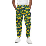 Tropical Lemon Pattern Print Cotton Pants