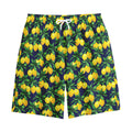 Tropical Lemon Pattern Print Cotton Shorts