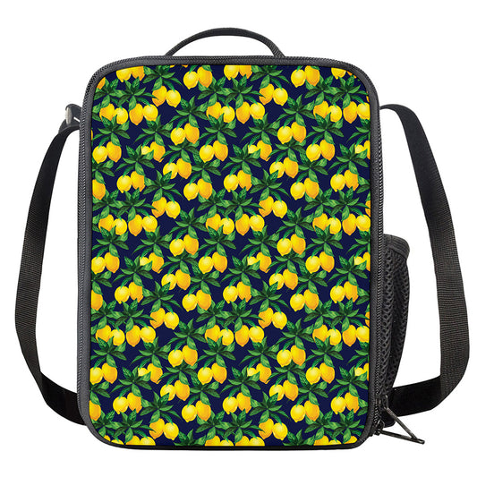 Tropical Lemon Pattern Print Crossbody Lunch Bag