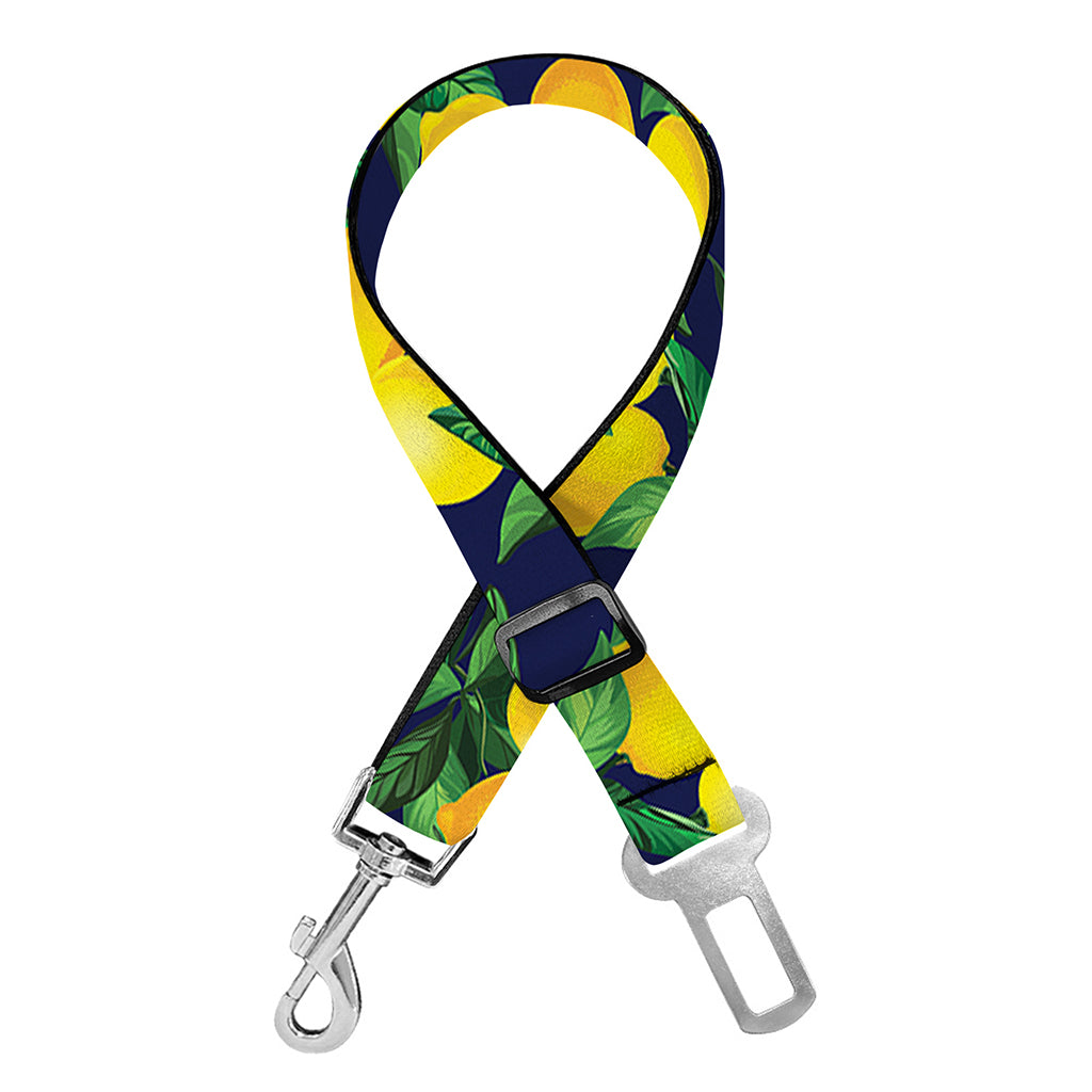 Tropical Lemon Pattern Print Dog Seat Belt