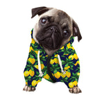 Tropical Lemon Pattern Print Dog Zip Up Hoodie