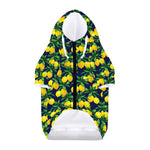 Tropical Lemon Pattern Print Dog Zip Up Hoodie