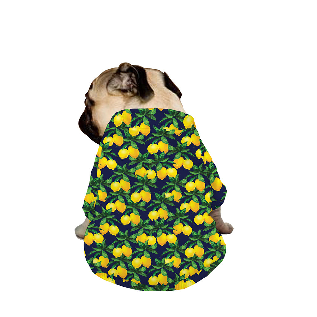 Tropical Lemon Pattern Print Dog Zip Up Jacket