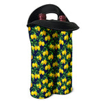 Tropical Lemon Pattern Print Double Neoprene Wine Tote