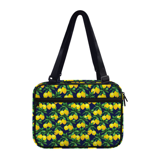 Tropical Lemon Pattern Print Double Strap Bible Bag
