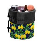 Tropical Lemon Pattern Print Drawstring Makeup Bag