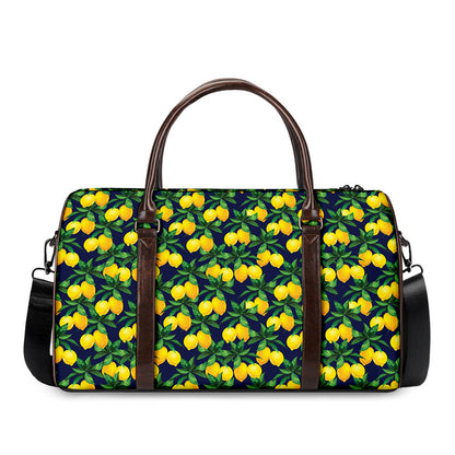 Tropical Lemon Pattern Print Duffle Bag