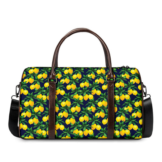 Tropical Lemon Pattern Print Duffle Bag