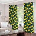 Tropical Lemon Pattern Print Extra Wide Grommet Curtains