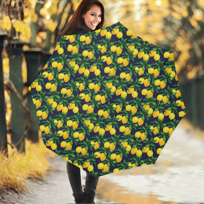 Tropical Lemon Pattern Print Foldable Umbrella