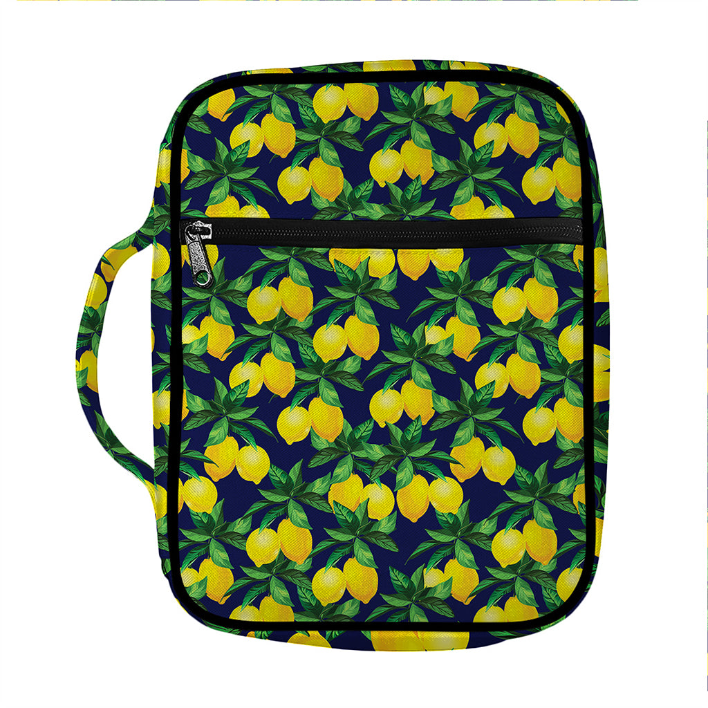 Tropical Lemon Pattern Print Front Pocket Bible Bag