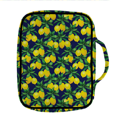 Tropical Lemon Pattern Print Front Pocket Bible Bag