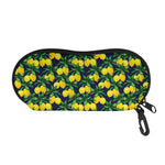 Tropical Lemon Pattern Print Glasses Case