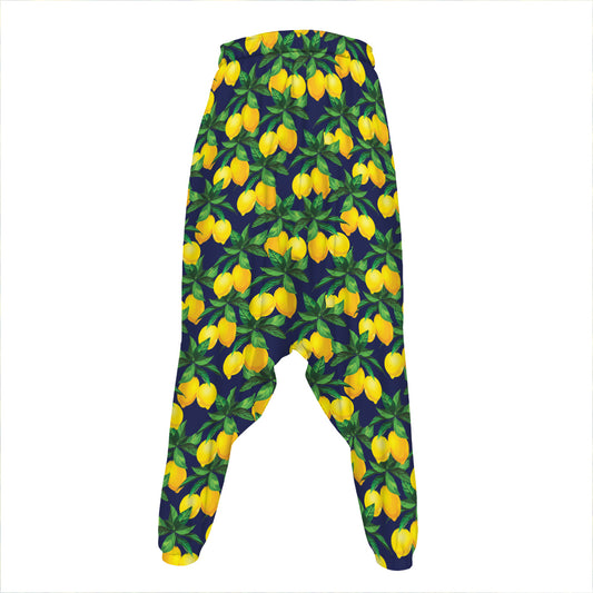 Tropical Lemon Pattern Print Hammer Pants