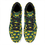 Tropical Lemon Pattern Print High Top Leather Sneakers