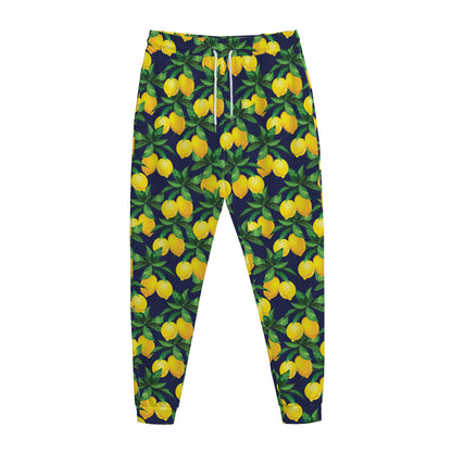 Tropical Lemon Pattern Print Jogger Pants