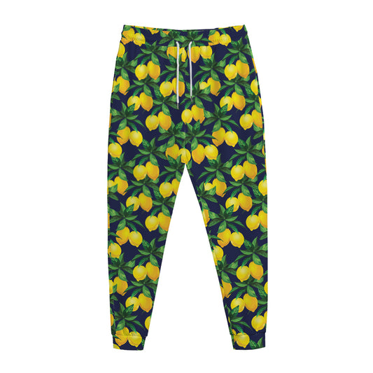 Tropical Lemon Pattern Print Jogger Pants