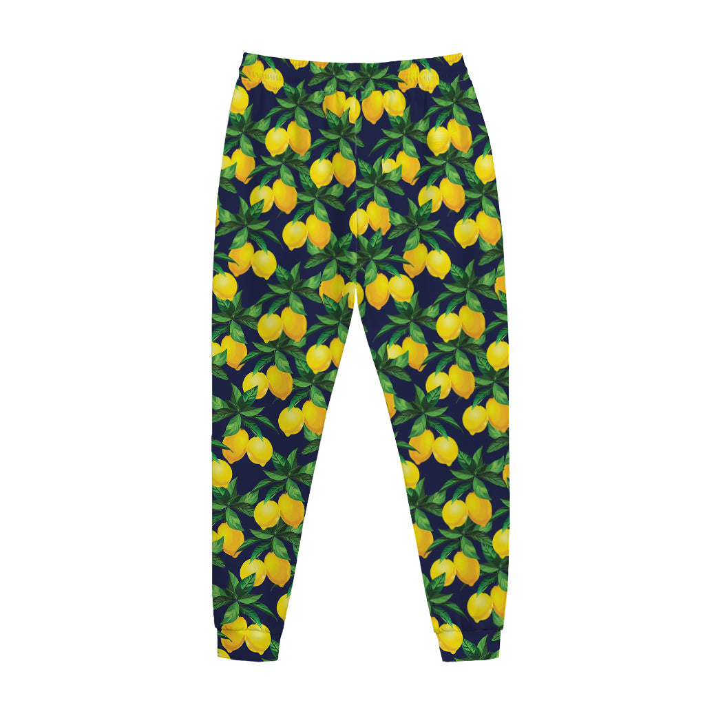Tropical Lemon Pattern Print Jogger Pants