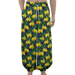 Tropical Lemon Pattern Print Lantern Pants