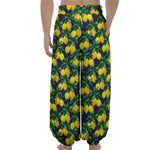 Tropical Lemon Pattern Print Lantern Pants