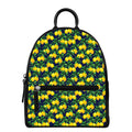 Tropical Lemon Pattern Print Leather Backpack