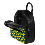 Tropical Lemon Pattern Print Leather Backpack