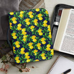 Tropical Lemon Pattern Print Leather Bible Cover