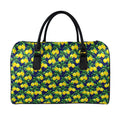 Tropical Lemon Pattern Print Leather Duffel Bag