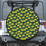 Tropical Lemon Pattern Print Leather Spare Tire Cover