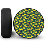 Tropical Lemon Pattern Print Leather Spare Tire Cover