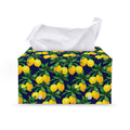 Tropical Lemon Pattern Print Leather Tissue Box Cover