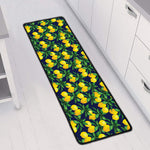 Tropical Lemon Pattern Print Long Kitchen Mat