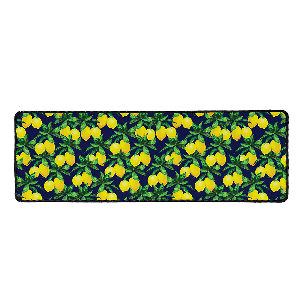 Tropical Lemon Pattern Print Long Kitchen Mat