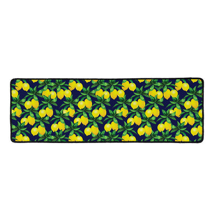 Tropical Lemon Pattern Print Long Kitchen Mat