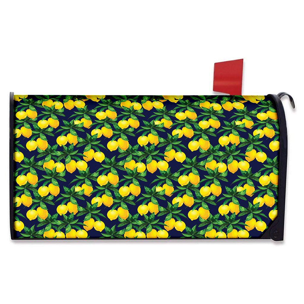 Tropical Lemon Pattern Print Mailbox Cover