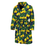 Tropical Lemon Pattern Print Men's Bathrobe