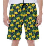 Tropical Lemon Pattern Print Men's Beach Shorts