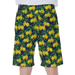 Tropical Lemon Pattern Print Men's Beach Shorts