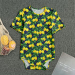 Tropical Lemon Pattern Print Men's Bodysuit