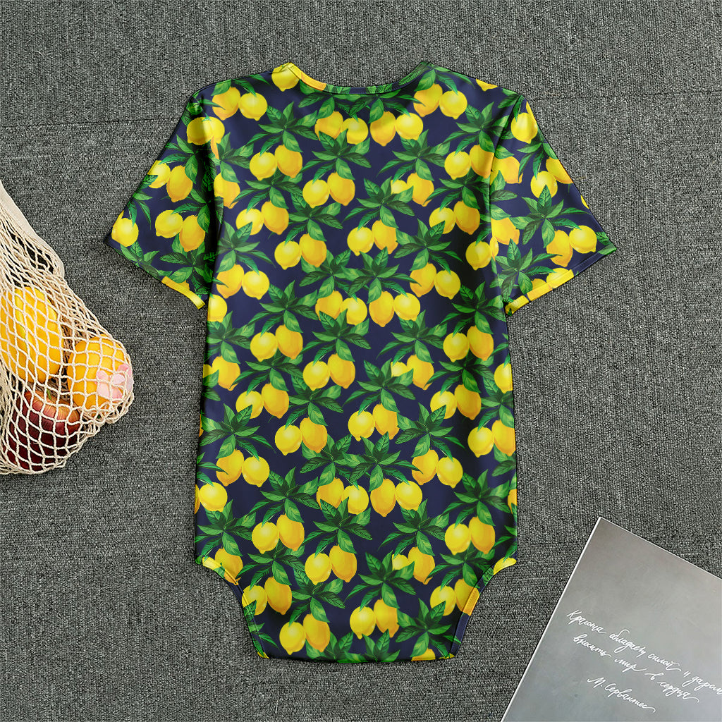 Tropical Lemon Pattern Print Men's Bodysuit