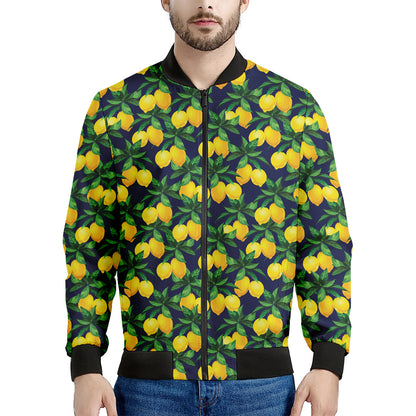 Tropical Lemon Pattern Print Men's Bomber Jacket