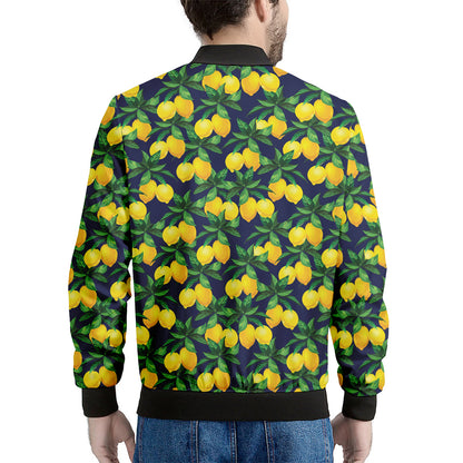 Tropical Lemon Pattern Print Men's Bomber Jacket