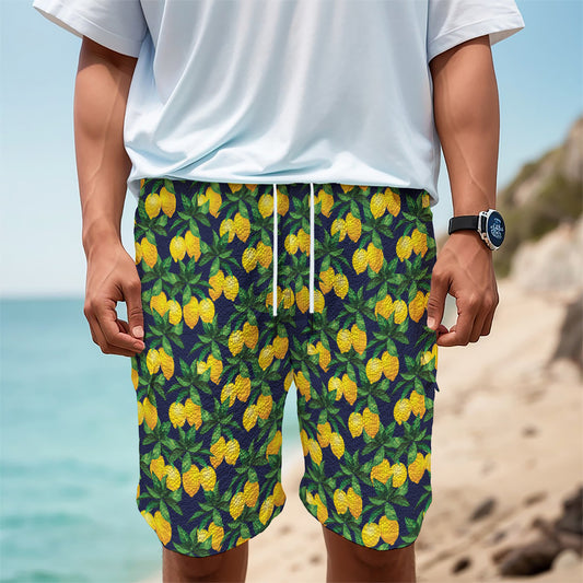 Tropical Lemon Pattern Print Men's Cargo Shorts
