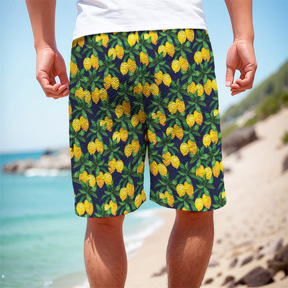Tropical Lemon Pattern Print Men's Cargo Shorts