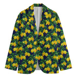 Tropical Lemon Pattern Print Men's Cotton Blazer
