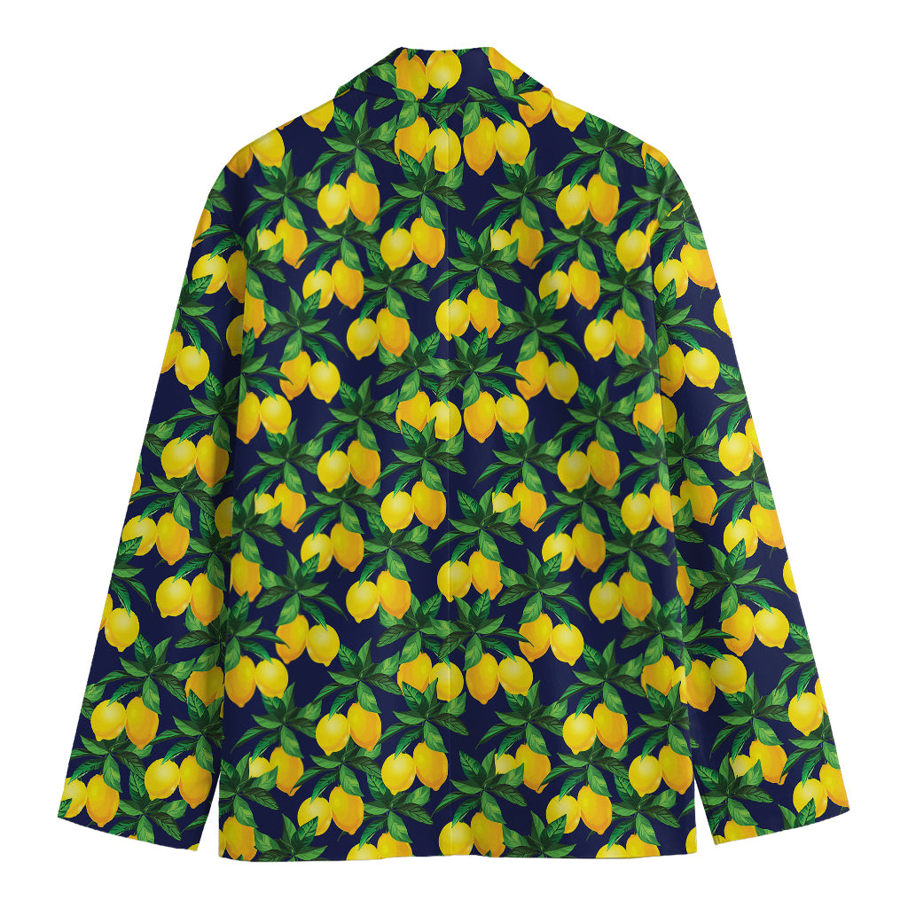 Tropical Lemon Pattern Print Men's Cotton Blazer