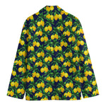 Tropical Lemon Pattern Print Men's Cotton Blazer