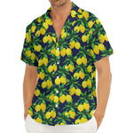 Tropical Lemon Pattern Print Men's Deep V-Neck Shirt
