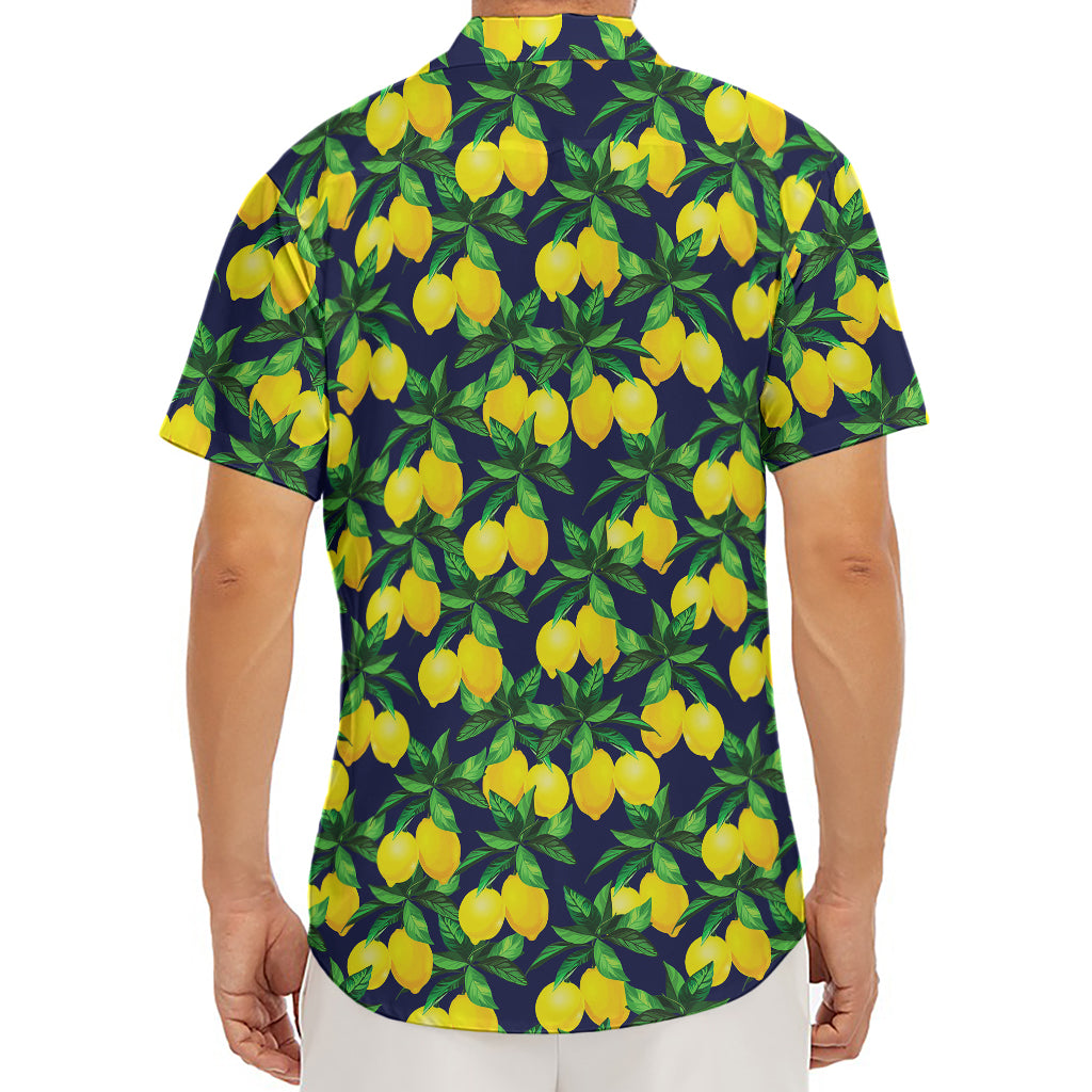 Tropical Lemon Pattern Print Men's Deep V-Neck Shirt