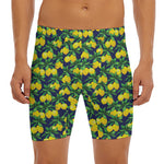 Tropical Lemon Pattern Print Men's Long Boxer Briefs